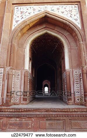 Stock Photo - Facade of a mausoleum, Taj Mahal, Agra, Uttar Pradesh, India. Fotosearch