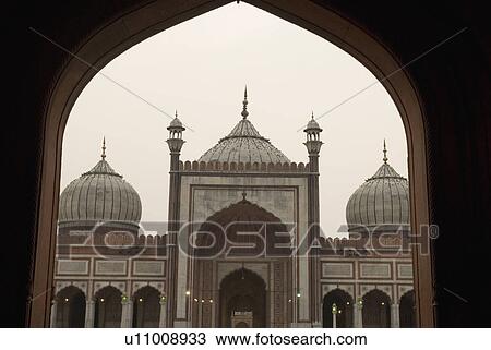 Facade of a mosque, Jama Masjid, New Delhi, India View Large Photo Image Stock Image - Facade of a mosque, Jama Masjid, New Delhi, India. Fotosearch
