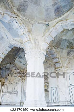 Stock Image - Interiors of a mosque, Mina Masjid, Agra Fort, Agra, Uttar Pradesh, India. Fotosearch