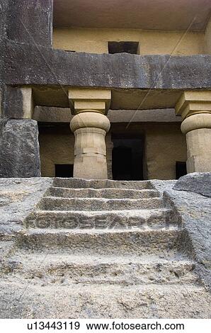 Low angle view of a cave, Kanari Cave, Mumbai, Maharashtra, India View Large Photo Image Stock Photo - Low angle view of a cave, Kanari Cave, Mumbai, Maharashtra, India. Fotosearch