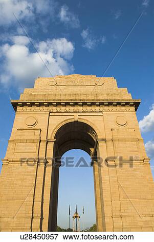 Stock Photo - Low angle view of a stone gateway, India Gate, New Delhi, India. Fotosearch