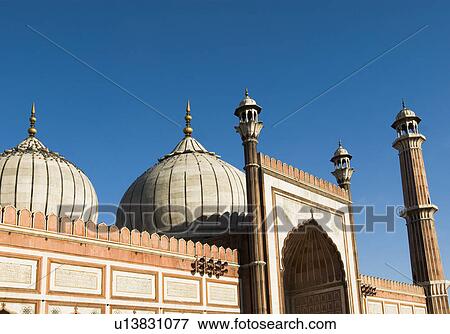 Stock Photo - Low angle view of the dome of a mosque, Jama Masjid, New Delhi, India. Fotosearch