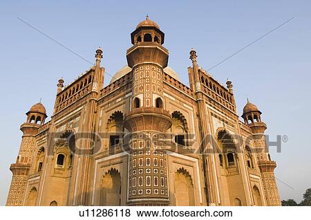 Stock Photo - Low angle view of the watch tower of a monument, Safdarjung Tomb, New Delhi, India. Fotosearch