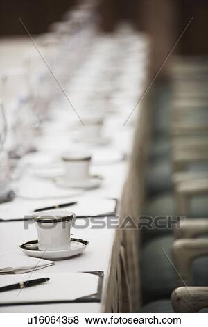High angle view of cups and saucers View Large Photo Image Stock Photo - High angle view of cups and saucers. Fotosearch