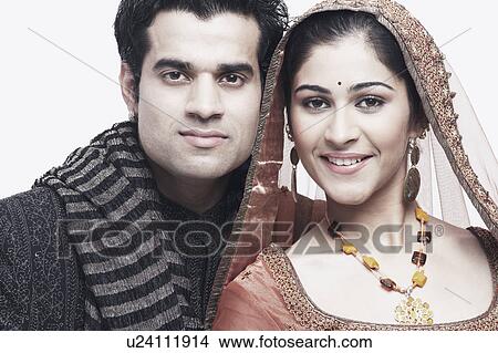Picture - Portrait of a newlywed couple. Fotosearch