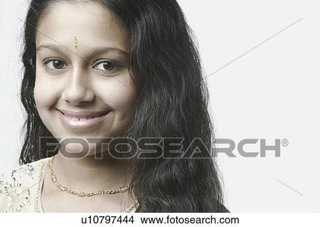 Picture - Portrait of a girl smiling. Fotosearch