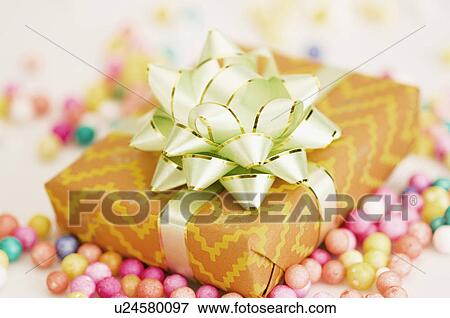 Close-up of a gift View Large Photo Image Stock Photo - Close-up of a gift. Fotosearch