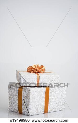 Stock Image - Close-up of two gifts. Fotosearch