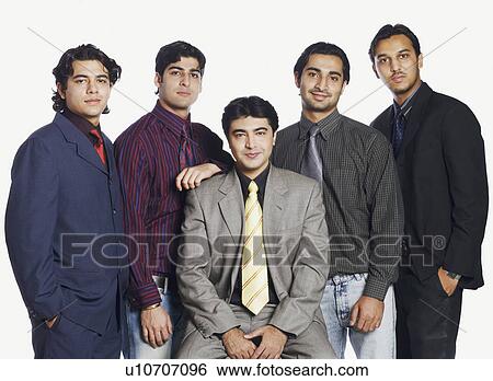Stock Photograph - Portrait of five businessmen. Fotosearch