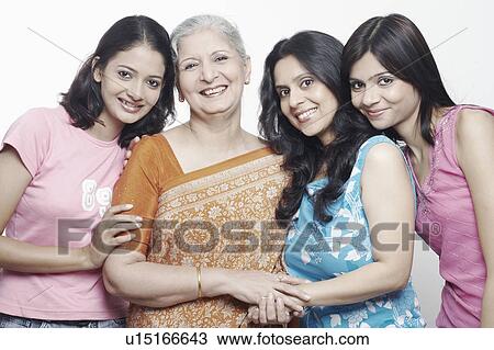 Stock Image - Portrait of four women. Fotosearch