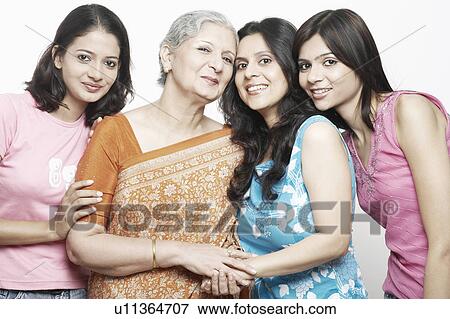 Stock Photo - Portrait of four women. Fotosearch