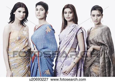 Stock Photo - Portrait of four young women. Fotosearch