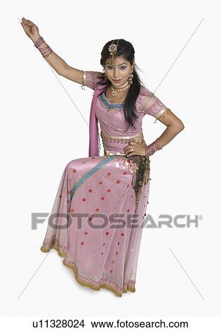 Picture - Portrait of a young woman dancing. Fotosearch