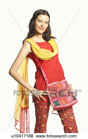 Stock Photo - Portrait of a young woman smiling. Fotosearch