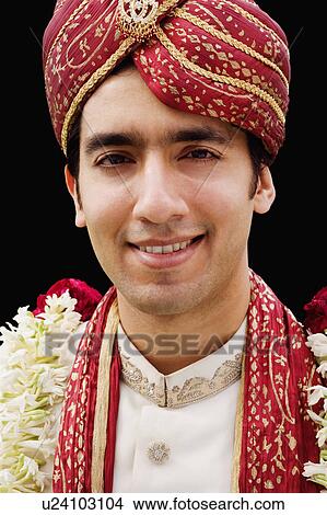 Picture - Portrait of a groom smiling. Fotosearch