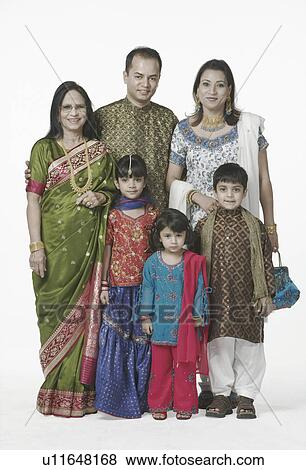 Stock Photo - Portrait of a family standing together. Fotosearch