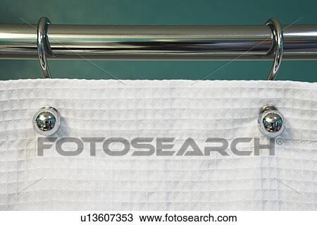 Teal Wall and Curtain Rod Holding White Shower Curtain View Large Photo Image Stock Image - Teal Wall and Curtain Rod Holding White Shower Curtain. Fotosearch