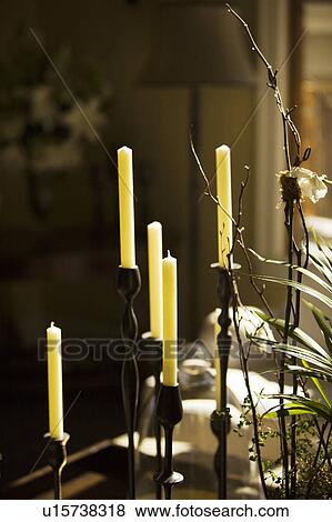 Stock Photo - Decorative Display of Candlesticks. Fotosearch