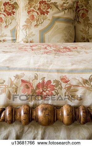 Floral Linens on Bed View Large Photo Image Stock Photograph - Floral Linens on Bed. Fotosearch
