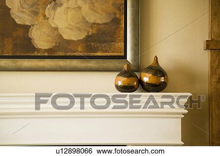 Stock Photograph - Painting over Mantle. Fotosearch