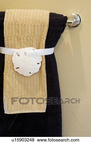 Stock Photo - Sand Dollar and Bath Towel. Fotosearch