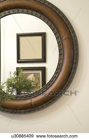 Wall Mounted Circle Mirror View Large Photo Image Stock Photo - Wall Mounted Circle Mirror. Fotosearch