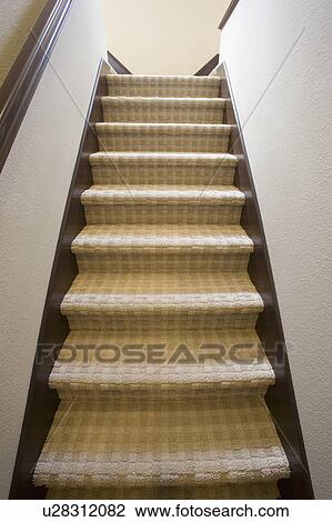 Stock Image - Carpeted stairs. Fotosearch