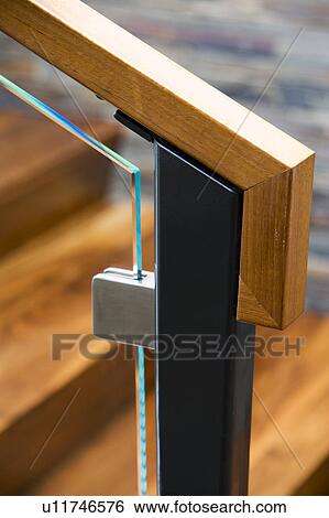 Stock Photograph - Detail of Modern Stairway Railing. Fotosearch