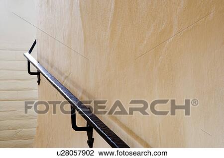 Stock Image - Spanish Style Stairwell and Bannister. Fotosearch