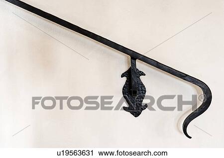 Stock Image - Spanish Style Wrought Iron Bannister. Fotosearch