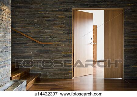 Stock Photo - Stone Wall and Open Door. Fotosearch