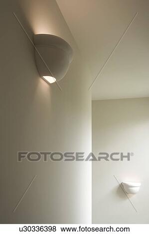 Two wall lights on white wall View Large Photo Image Stock Photo - Two wall lights on white wall. Fotosearch