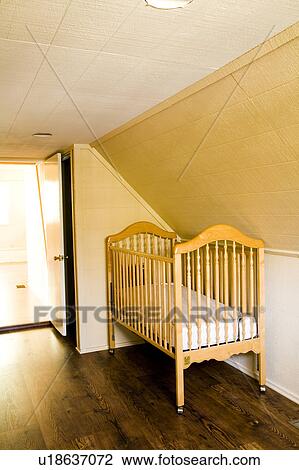 Baby Crib in Finished Attic View Large Photo Image Stock Image - Baby Crib in Finished Attic. Fotosearch