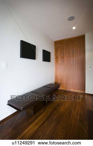 Hallway In Modern Home With Hardwood Floors Stock Image