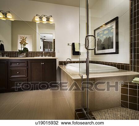 Stock Image - Interior of contemporary bathroom. Fotosearch