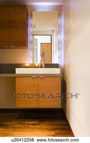 Modern Bathroom Vanity View Large Photo Image Stock Photo - Modern Bathroom Vanity. Fotosearch