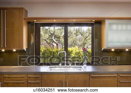 Modern Kitchen Sink View Large Photo Image Stock Image - Modern Kitchen Sink. Fotosearch