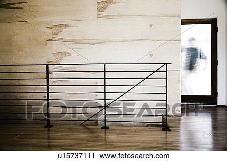 Stock Image - Modern Stairwell and Glass Door. Fotosearch
