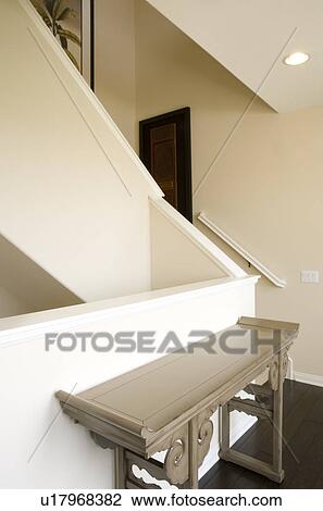 Staircase with empty endtable View Large Photo Image Stock Image - Staircase with empty endtable. Fotosearch