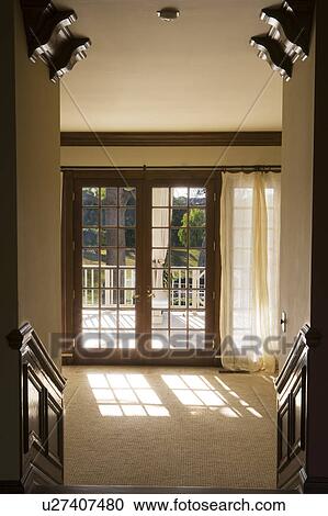 Sunken Living Room and French Doors View Large Photo Image Stock Image - Sunken Living Room and French Doors. Fotosearch