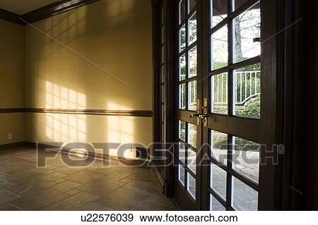 Warm Walls and French Doors View Large Photo Image Stock Photo - Warm Walls and French Doors. Fotosearch