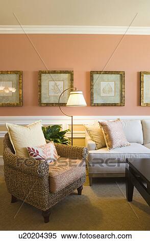 Stock Photography - Detail of arm chair in living room. Fotosearch