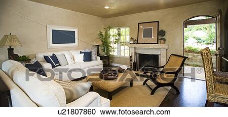 Stock Image - Interior of a traditional living room. Fotosearch