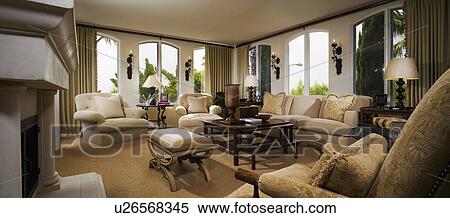 Stock Photography - Interior of a traditional living room. Fotosearch