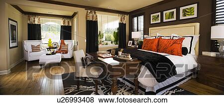 Interior of contemporary bedroom View Large Photo Image Stock Photo - Interior of contemporary bedroom. Fotosearch