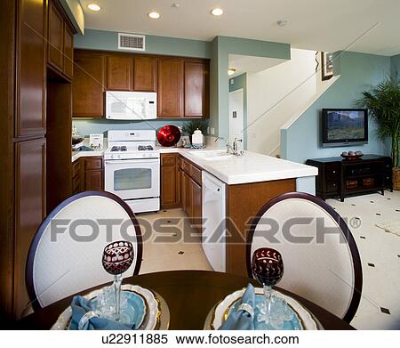 Interior of contemporary kitchen View Large Photo Image Stock Photography - Interior of contemporary kitchen. Fotosearch