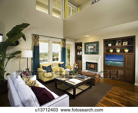 Interior of contemporary living room View Large Photo Image Stock Image - Interior of contemporary living room. Fotosearch