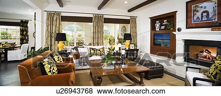 Interior of contemporary living room View Large Photo Image Stock Photo - Interior of contemporary living room. Fotosearch