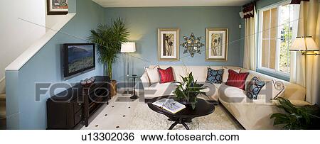 Interior of contemporary living room View Large Photo Image Stock Photograph - Interior of contemporary living room. Fotosearch