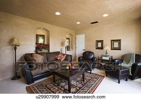 Interior of traditional family room View Large Photo Image Stock Photo - Interior of traditional family room. Fotosearch